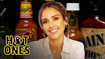 Hot Ones - Episode 1 - Jessica Alba Applies Lip Gloss While Eating Spicy Wings