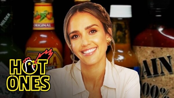 Hot Ones - S13E01 - Jessica Alba Applies Lip Gloss While Eating Spicy Wings