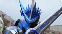 Kamen Rider Saber - Episode 2 - Chapter 2: The water swordsman, along with a blue lion.