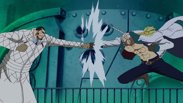 One Piece - Ep. 616 - A Surprising Outcome! White Chase vs. Vergo!
