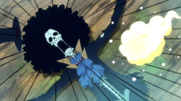 One Piece - Ep. 338 - The Joy of Seeing People! The Gentleman Skeleton's True Identity!