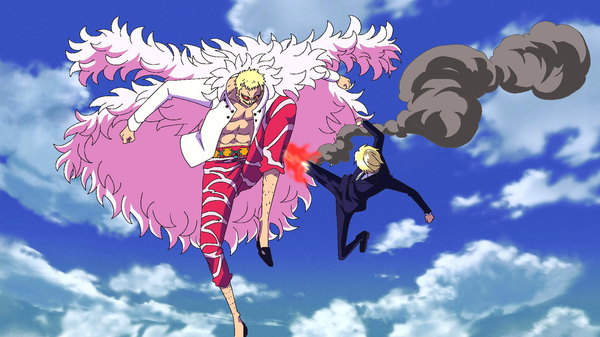 One Piece - Ep. 655 - A Big Clash! Sanji vs. Doflamingo!