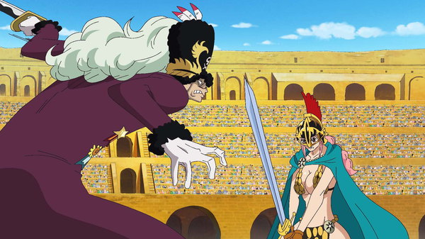 One Piece - Ep. 665 - A Burning Passion! Rebecca vs. Suleiman!
