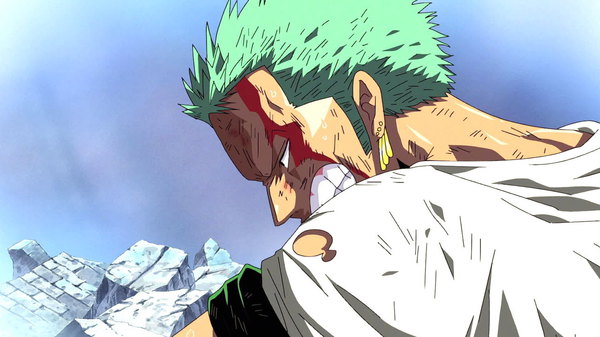 One Piece - Ep. 377 - The Pain of My Crewmates Is My Pain! Zoro's Desperate Fight!
