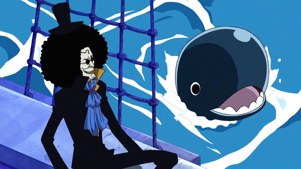 One Piece - Ep. 379 - Brook's Past! A Sad Farewell with His Cheerful Comrade!