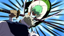 One Piece - Episode 362 - Slashes Dancing on the Rooftop!! Showdown: Zoro vs. Ryuma!