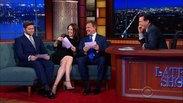 The Late Show with Stephen Colbert - S01E55 - Michelle Dockery, Hugh Bonneville, Allen Leech, Adam McKay, Kurt Vile