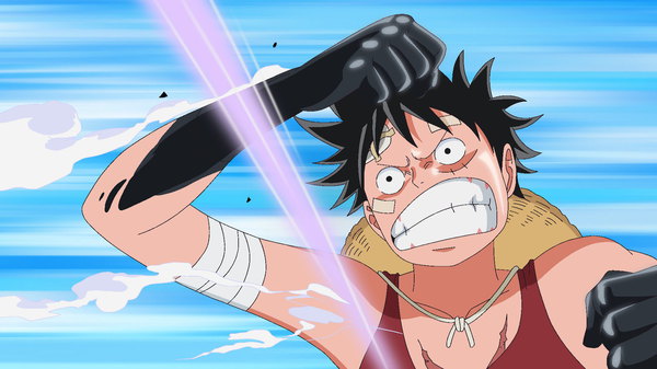 One Piece - Ep. 743 - Men's Pride! Luffy vs. Fujitora, Head-to-Head!
