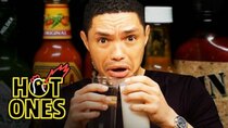 Hot Ones - Episode 3 - Trevor Noah Rides a Pain Rollercoaster While Eating Spicy Wings