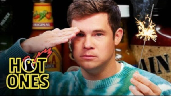 Hot Ones - S09E06 - Adam Devine Gets Patriotic While Eating Spicy Wings