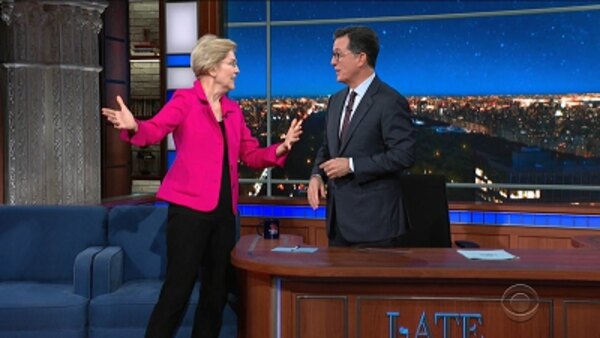 The Late Show with Stephen Colbert - S05E09 - Senator Elizabeth Warren, The cast of “The Brady Bunch”