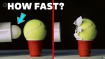 Physics Girl - Episode 6 - Ballistic Ping Pong Ball vs. Tennis Ball at 450km/h!