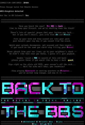 Back to the BBS