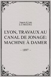 Lyon, travaux au canal de Jonage: Machine à damer